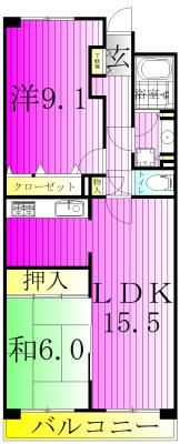 白井ロジュマン 230号室 間取り