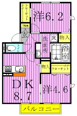 SmileⅡ 202号室 間取り