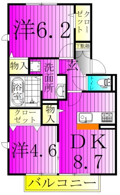 SmileⅡ 202号室 間取り