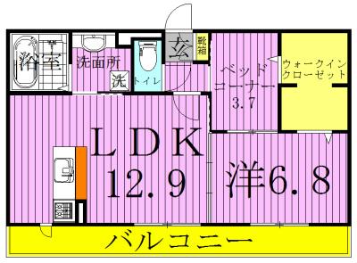 エスポワールＤ 102号室 間取り