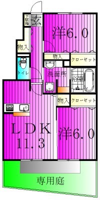 グリーンエシカル 103号室 間取り