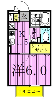 プライムコート 203号室 間取り