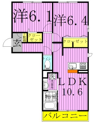 アステールピュールＫ 303号室 間取り
