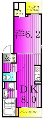 サニークレメント天王台 101号室 間取り
