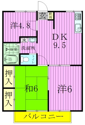 エステートピア吉井町 101号室 間取り