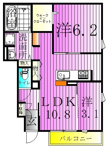 Apple court K&amp;amp;M 間取り図
