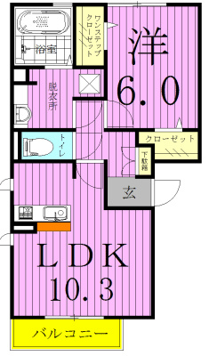 リーフハイツ 103号室 間取り