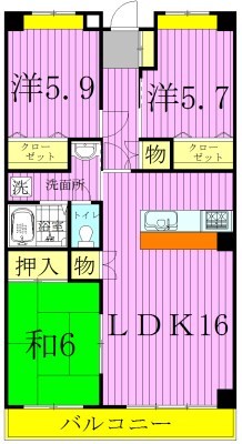 コーポホワイトシティ３番館 間取り図