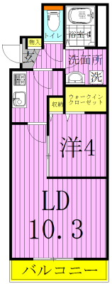 アロファミエント 201号室 間取り