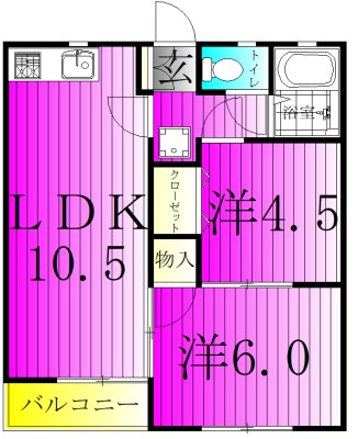 エイム台田 202号室 間取り