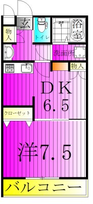 ドミール桐ケ谷 103号室 間取り