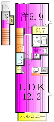 スプリングウィンド 201号室 間取り