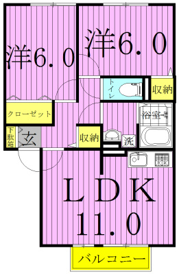 フォンティーヌ（中野台）  202号室 間取り