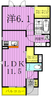 クレアⅡ 101号室 間取り