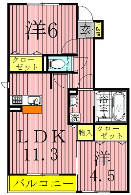 フォレステージＥ 102号室 間取り