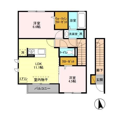 アヴニール 201号室 間取り