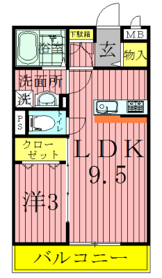 グランドゥールⅡ 102号室 間取り