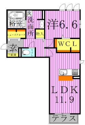 セントナチュール 101号室 間取り
