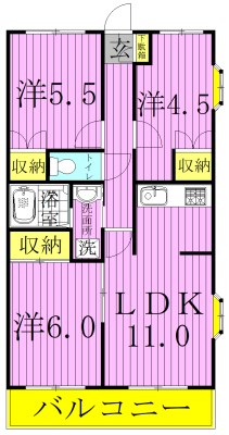 ファミール新柏 201号室 間取り