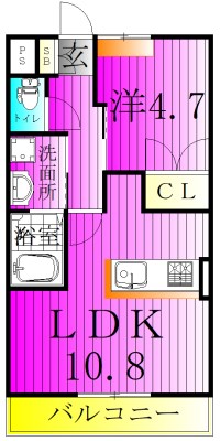 ルミナス 203号室 間取り