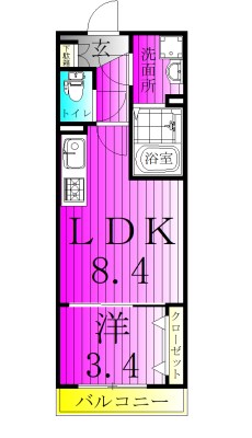 RIZE南流山 103号室 間取り