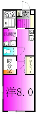 SKリデンテⅢ 106号室 間取り