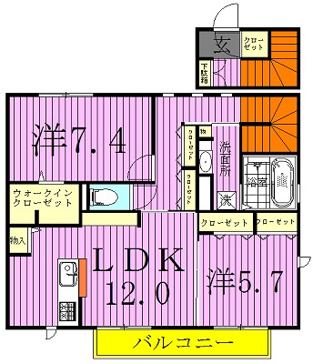 ブリエⅢ 202号室 間取り
