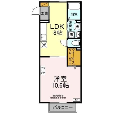 リシアンサス・ガーデンＣ 203号室 間取り