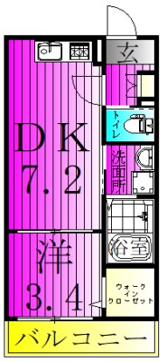 ALTO松戸 104号室 間取り