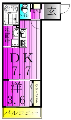 ALTO松戸 305号室 間取り