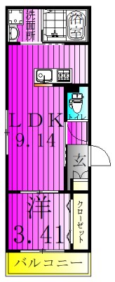 AJ馬橋V 103号室 間取り
