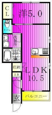 ディアコート 102号室 間取り