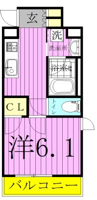 Ｃｒｅｓｔ　Ｍａｂａｓｈｉ 304号室 間取り