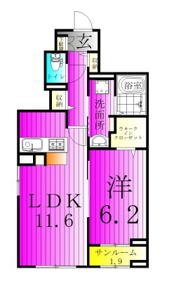 コンフォール 104号室 間取り