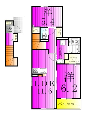 コンフォール 204号室 間取り
