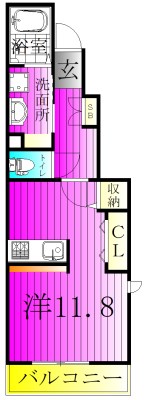 アドラシオン 101号室 間取り