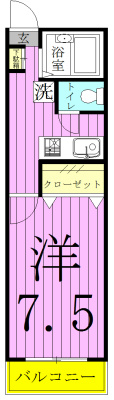 イワサレジデンスＡ棟 208号室 間取り