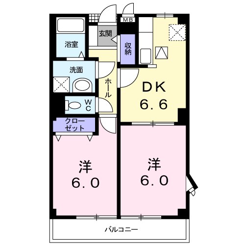 サンライズ西原 101号室 間取り