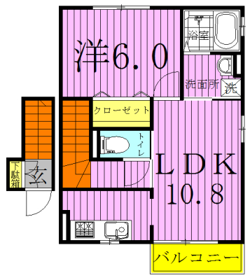 アルカンシェル 201号室 間取り