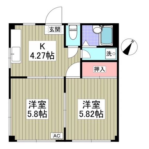 グリーンマンション渡辺 107号室 間取り