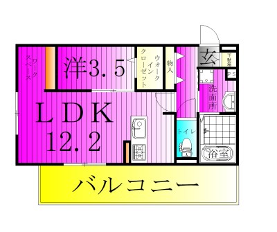 プランドールB 303号室 間取り