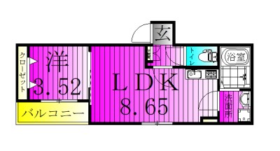 AJ新松戸017 204号室 間取り