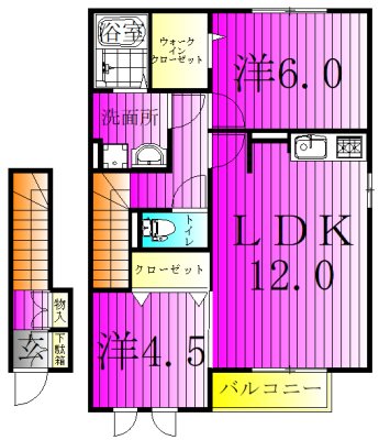 ラフォーレ上ノ台A 202号室 間取り