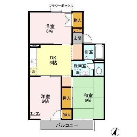パールハイツ海老原28 202号室 間取り