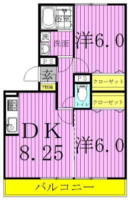 ラフォーレ上ノ台Ｂ 303号室 間取り