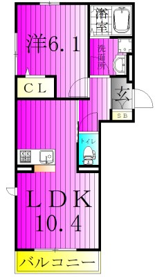 メゾン・ド・ノールおおたか 103号室 間取り