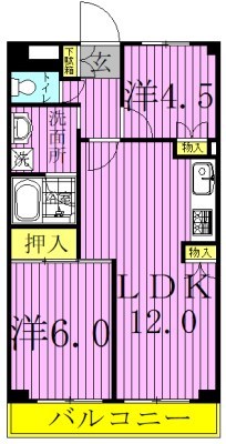 ニューオーク 205号室 間取り