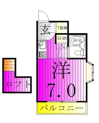オーディーン六実 201号室 間取り