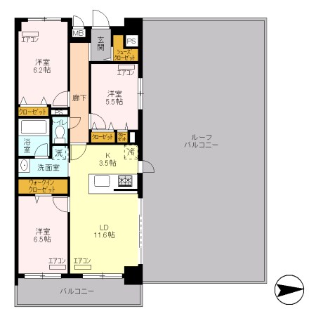 ロイヤルパークスシーサー 間取り図