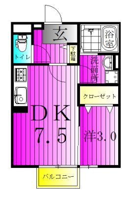 シェル・ドゥ 101号室 間取り
